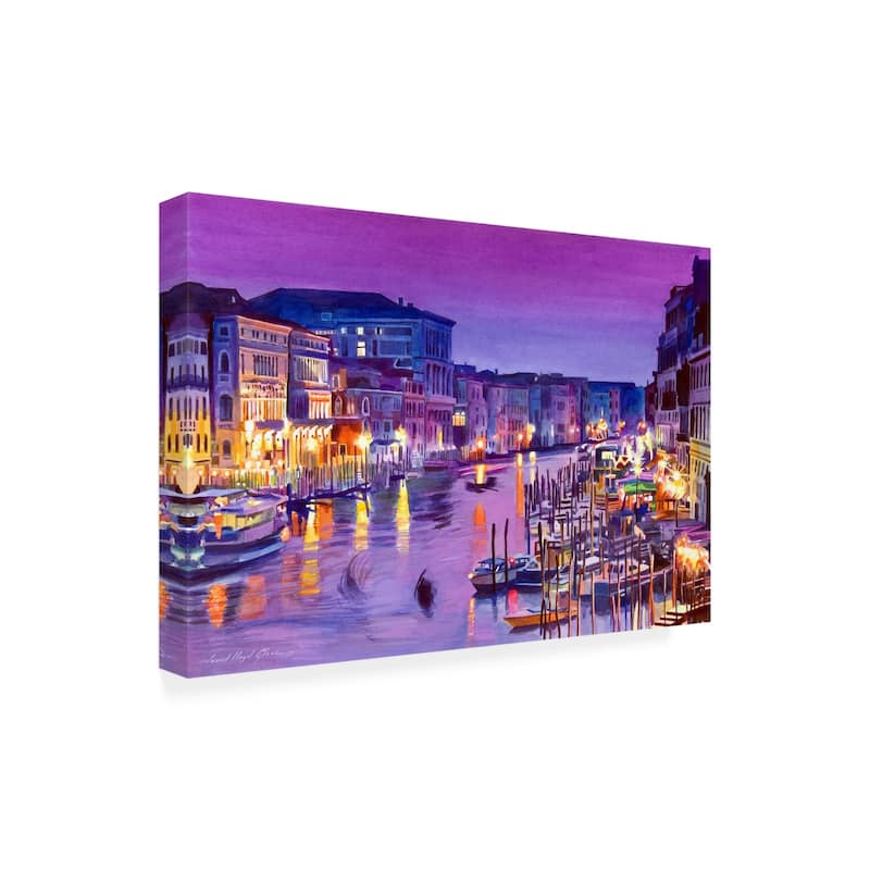 David Lloyd Glover 'Romantic Venice Night' Canvas Art - Bed Bath ...