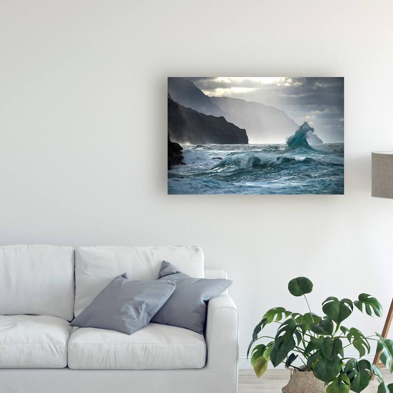 Ali Rismanchi 'Crashing Coastal Waves' Canvas Art