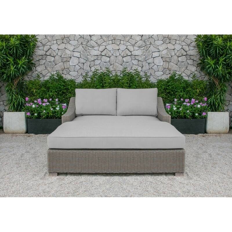 Renava Pismo Outdoor Beige Wicker Sunbed