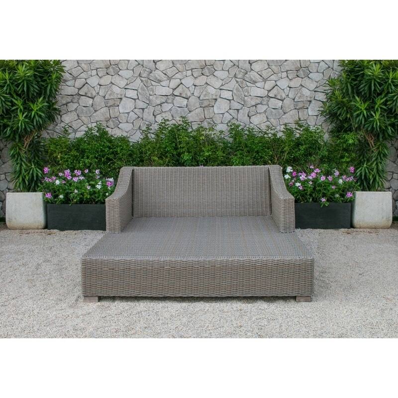 Renava Pismo Outdoor Beige Wicker Sunbed