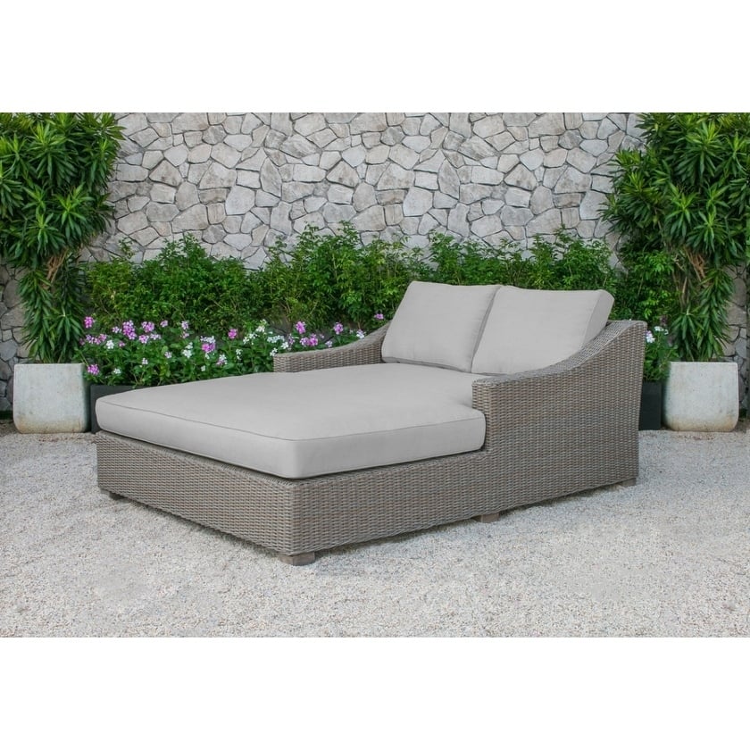 Renava Pismo Outdoor Beige Wicker Sunbed