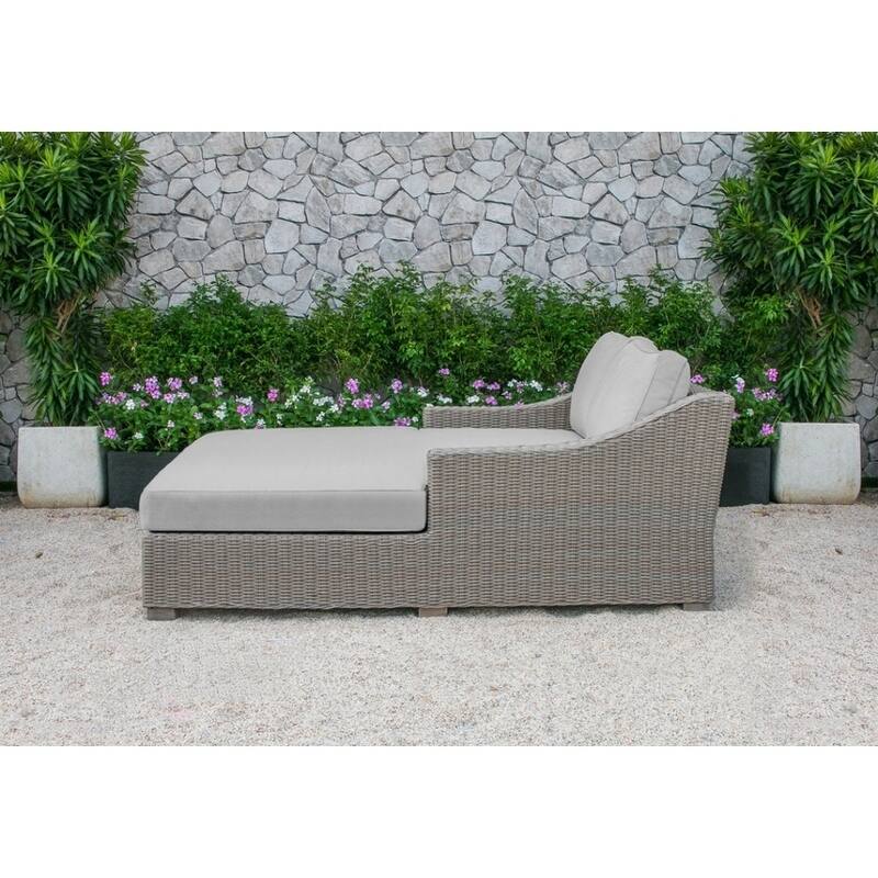 Renava Pismo Outdoor Beige Wicker Sunbed