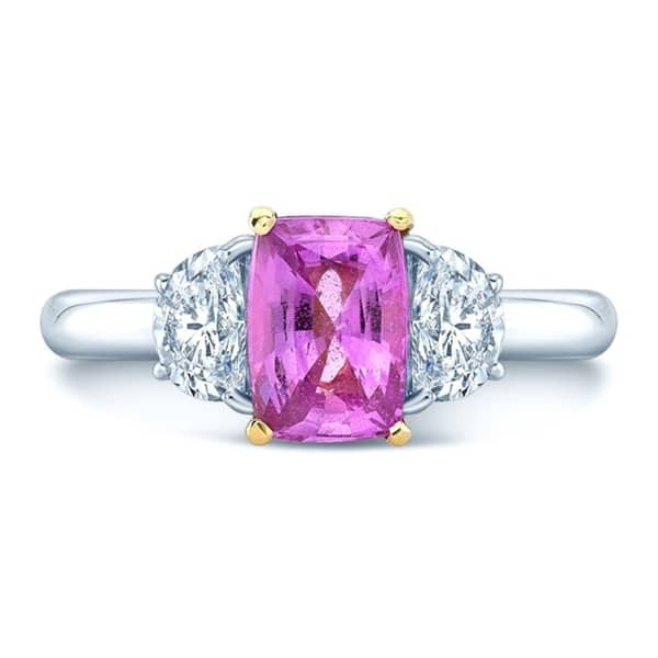 Fine 10k Yellow Gold 1 ct Emerald Cut Pink CZ Statement Ring Fine 10k Yellow Gold 1 ct Emerald Cut Pink CZ Statement Ring