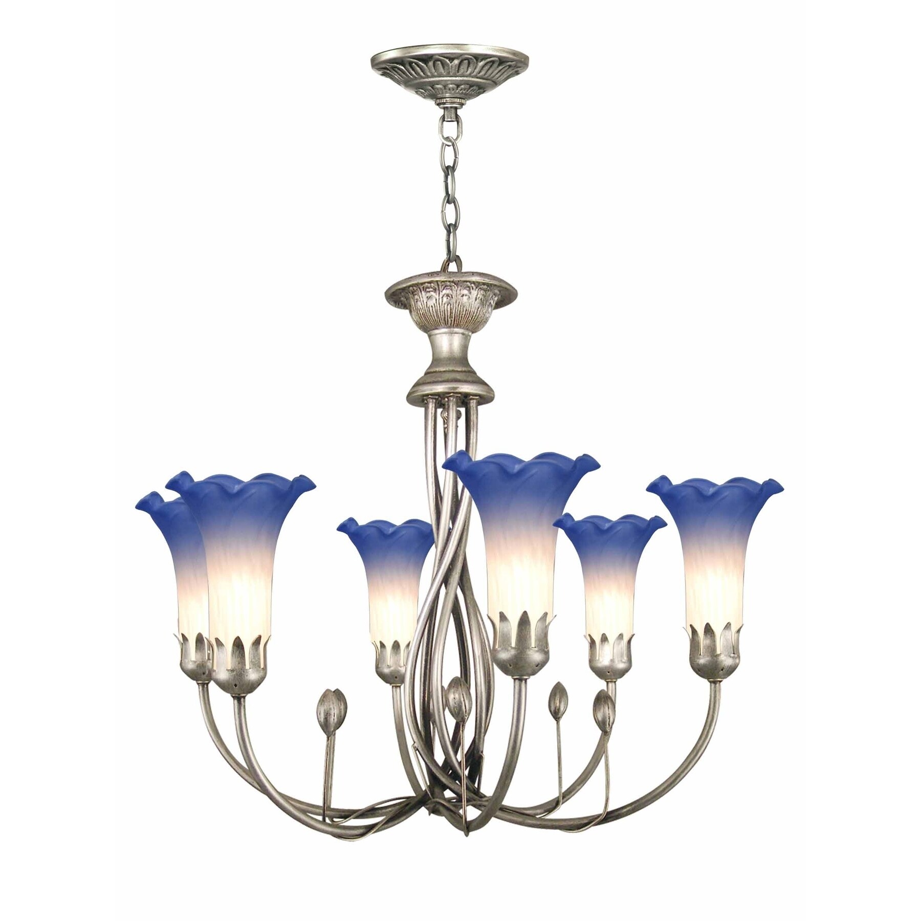 Springdale 24"W Duchess Lily Art Glass Chandelier - Chandeliers For Bedrooms by Overstock.com