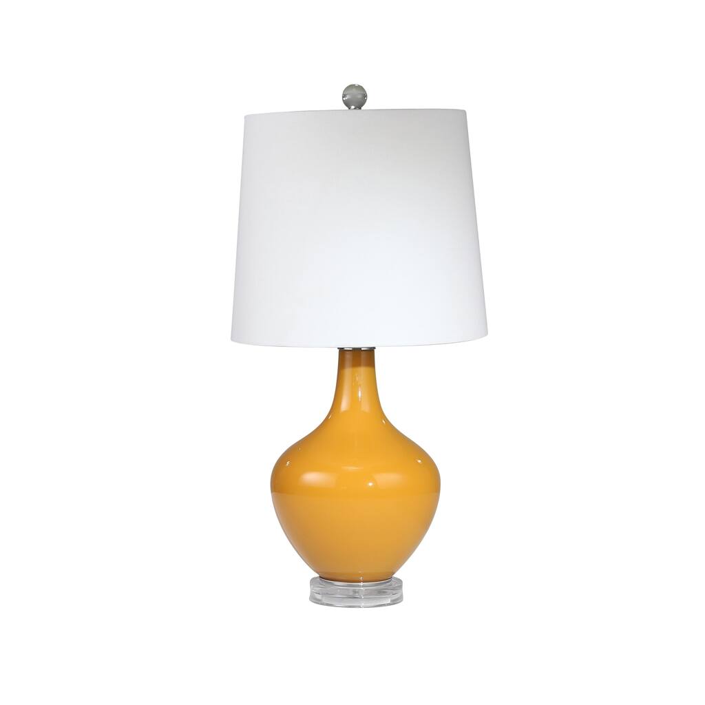 Glass Teardrop Table Lamp, Orange, 28"