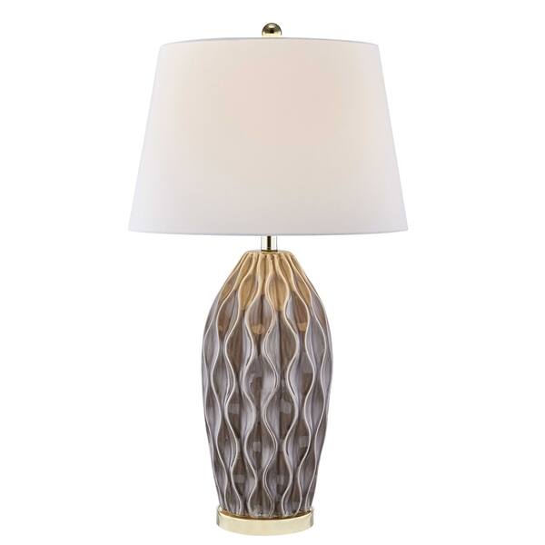 Ceramic Ribbon Table Lamp, Dark Gray, 32