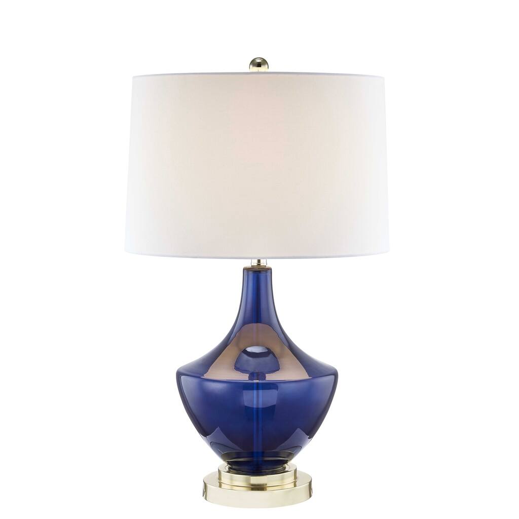Glass Genie Table Lamp, Navy Blue, 28"