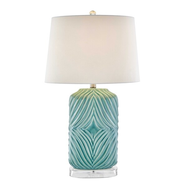 teal ceramic table lamp