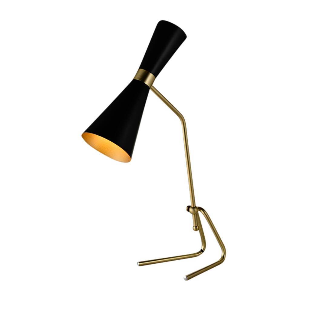 Metal Task Table Lamp, Gold/Black, 26"