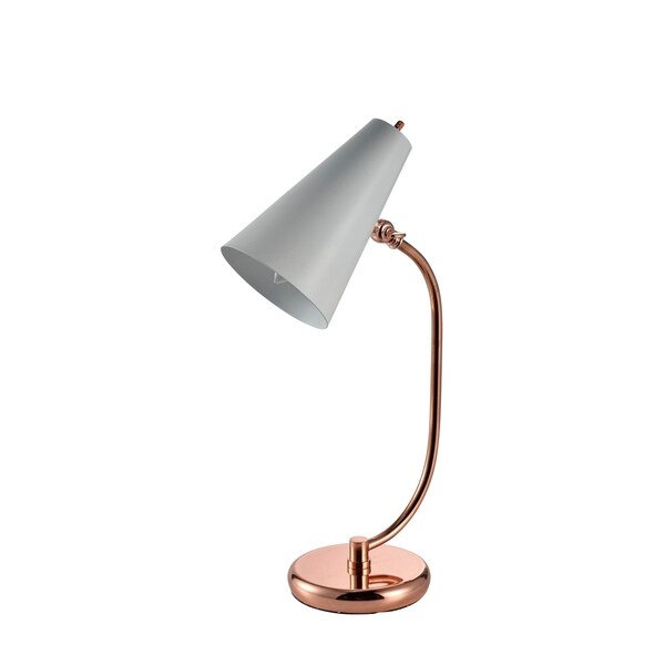 gold and white desk lamp