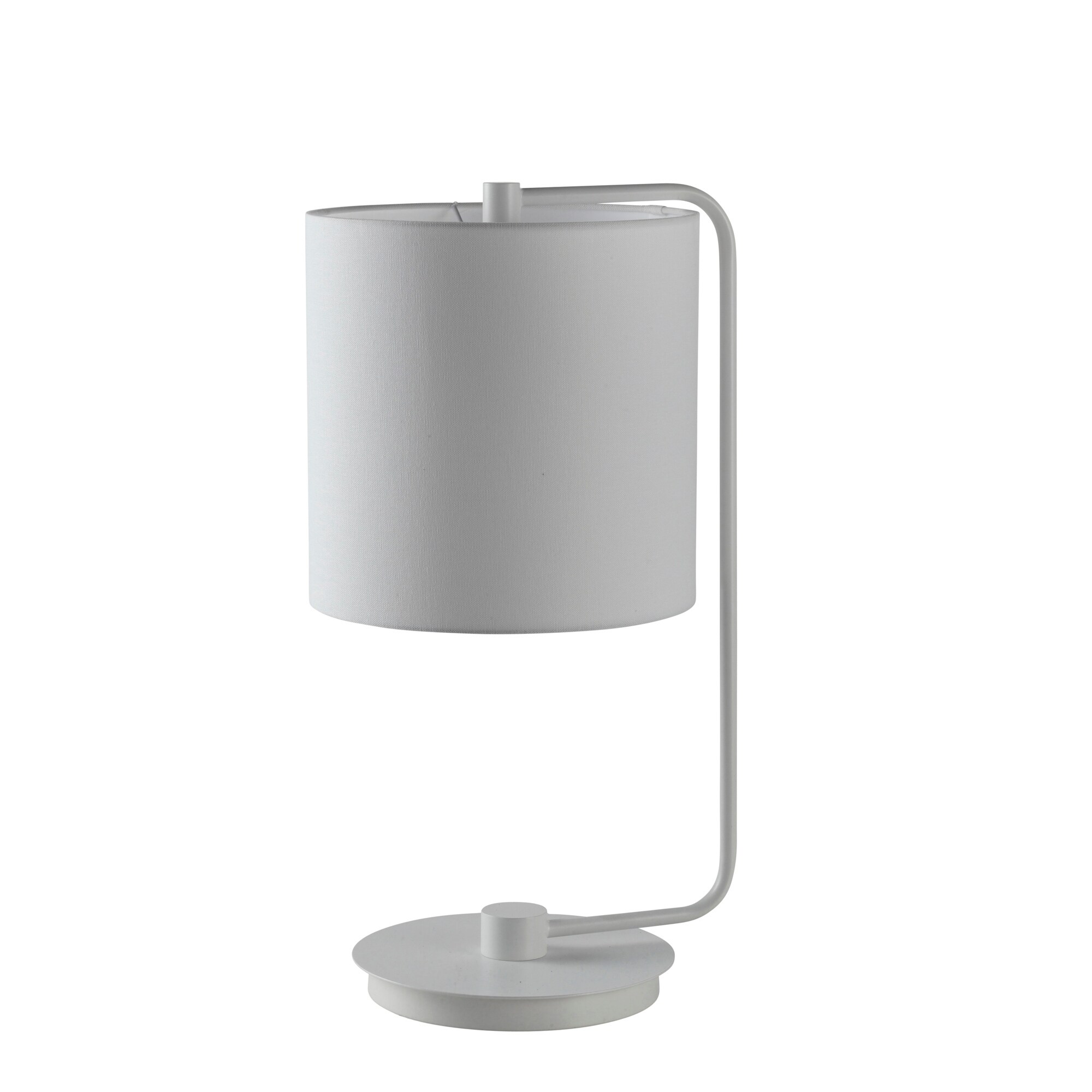 white metal table lamp