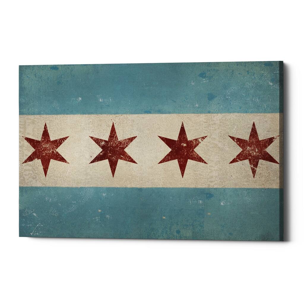 Epic Graffiti 'Chicago Flag' by Ryan Fowler, Giclee Canvas Wall Art