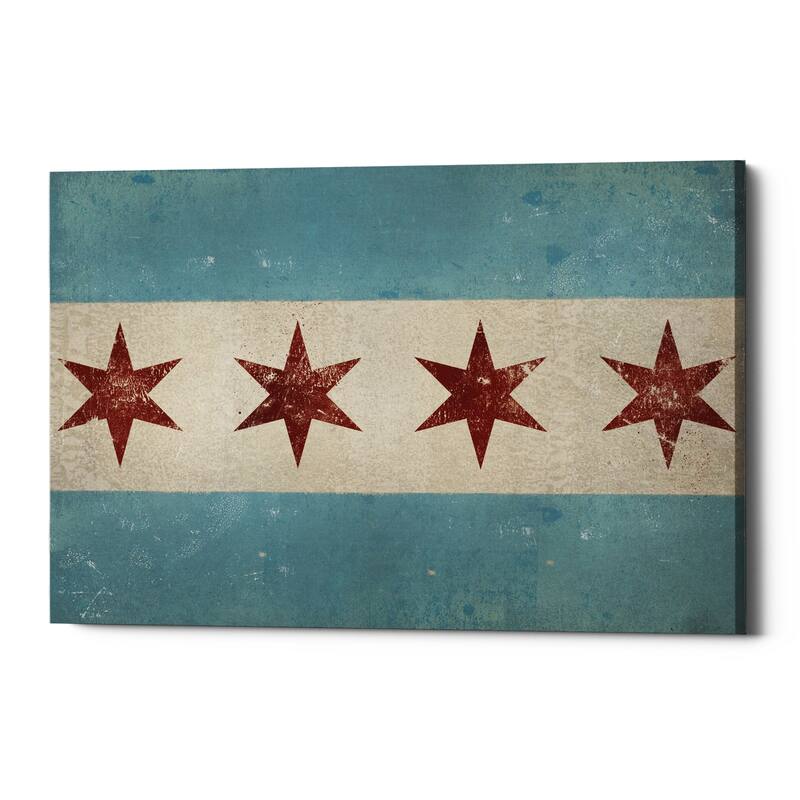Epic Graffiti 'Chicago Flag' by Ryan Fowler, Giclee Canvas Wall Art