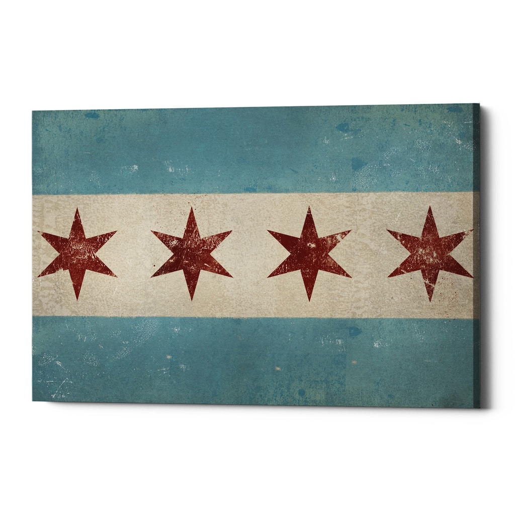 Epic Graffiti 'Chicago Flag' by Ryan Fowler, Giclee Canvas Wall Art
