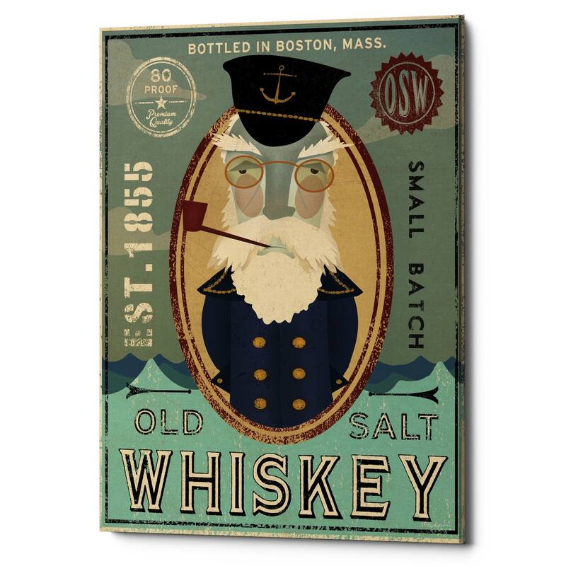Epic Graffiti 'Fisherman III Old Salt Whiskey' by Ryan Fowler, Giclee Canvas Wall Art