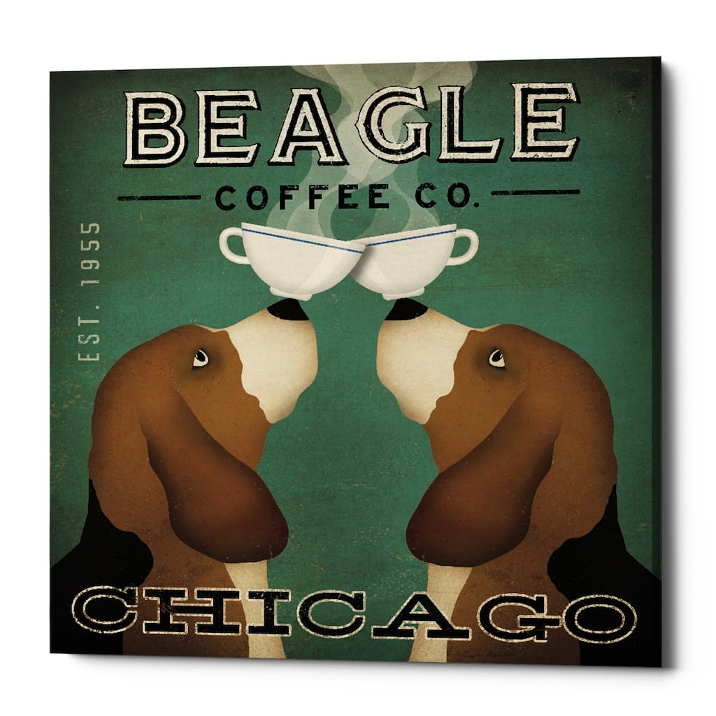 Epic Graffiti 'Beagle Coffee Co Chicago' by Ryan Fowler, Giclee Canvas Wall Art