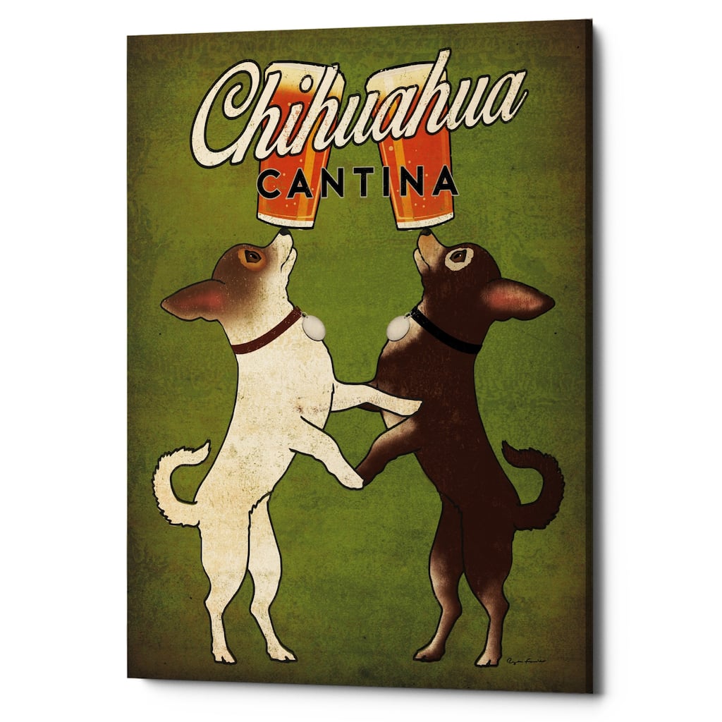 Epic Graffiti 'Double Chihuahua v2' by Ryan Fowler, Giclee Canvas Wall Art