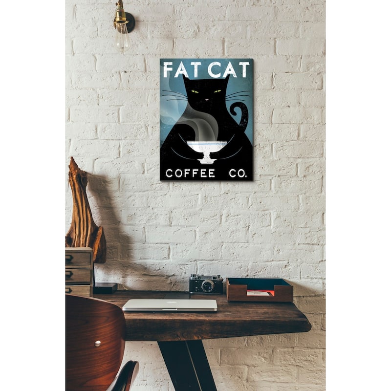 Epic Graffiti 'Cat Coffee no City' by Ryan Fowler, Giclee Canvas Wall Art