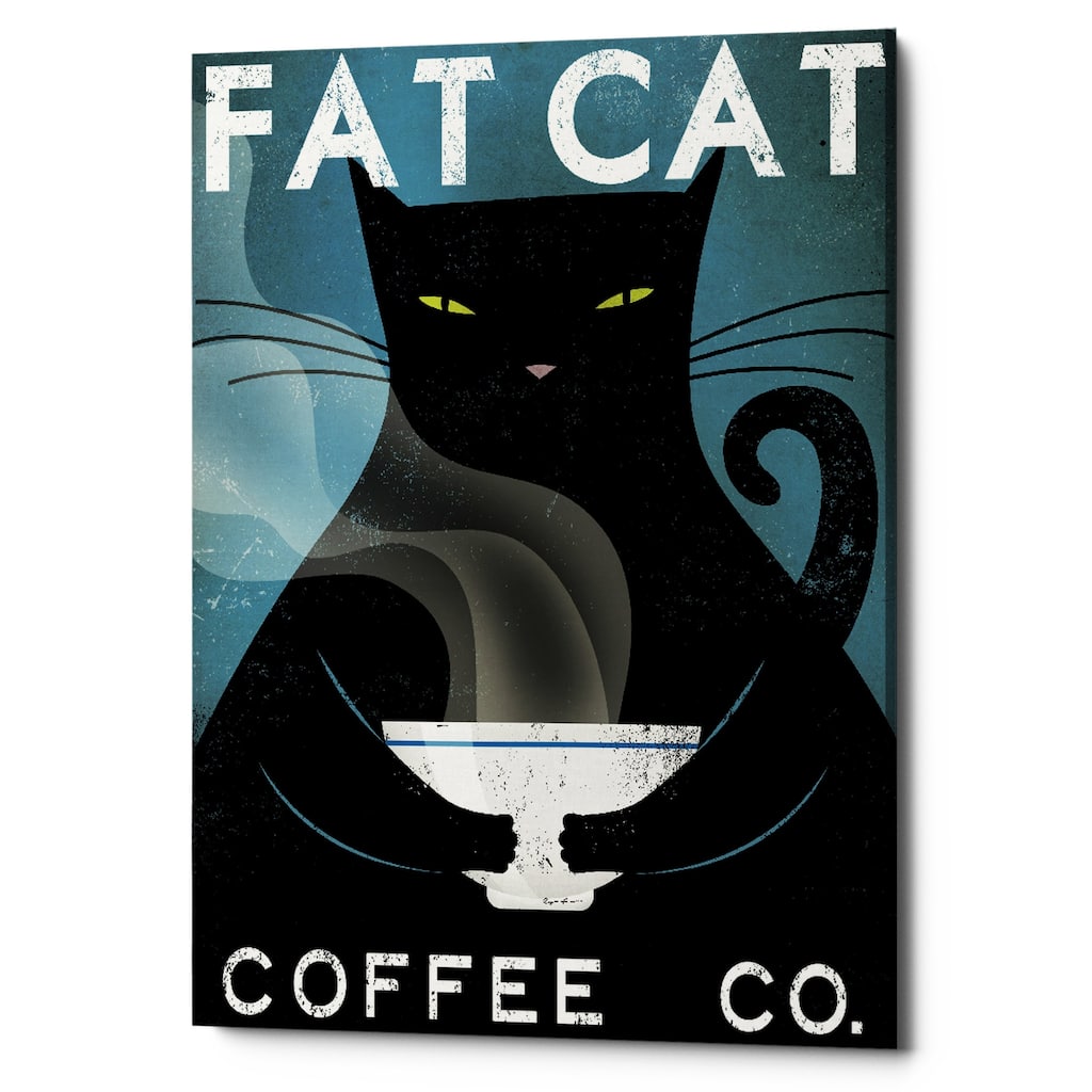 Epic Graffiti 'Cat Coffee no City' by Ryan Fowler, Giclee Canvas Wall Art