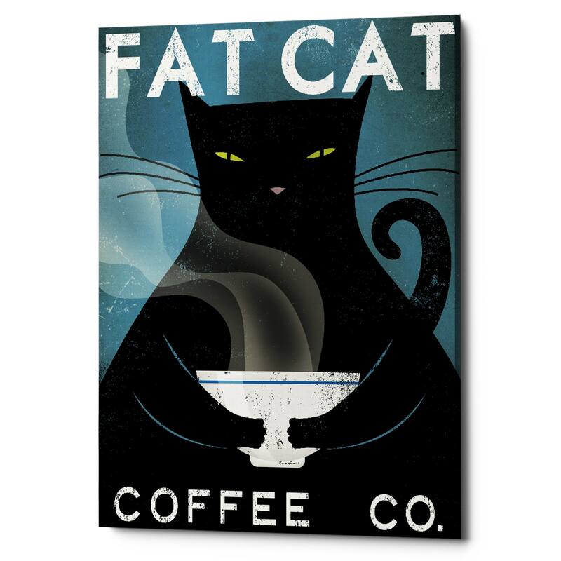 Epic Graffiti 'Cat Coffee no City' by Ryan Fowler, Giclee Canvas Wall Art