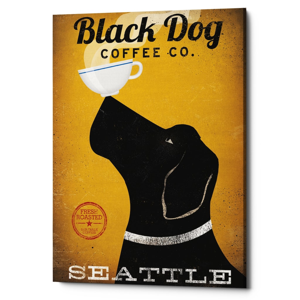 Epic Graffiti 'Black Dog Coffee Co Seattle' by Ryan Fowler, Giclee Canvas Wall Art