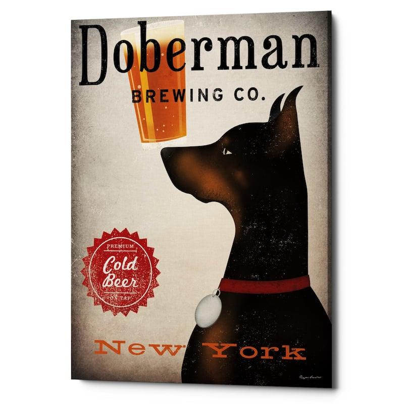 Epic Graffiti 'Doberman Brewing Company NY' by Ryan Fowler, Giclee Canvas Wall Art