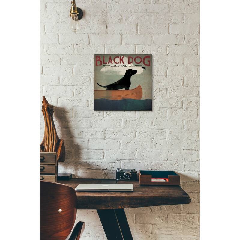 Epic Graffiti 'Black Dog Canoe' by Ryan Fowler, Giclee Canvas Wall Art