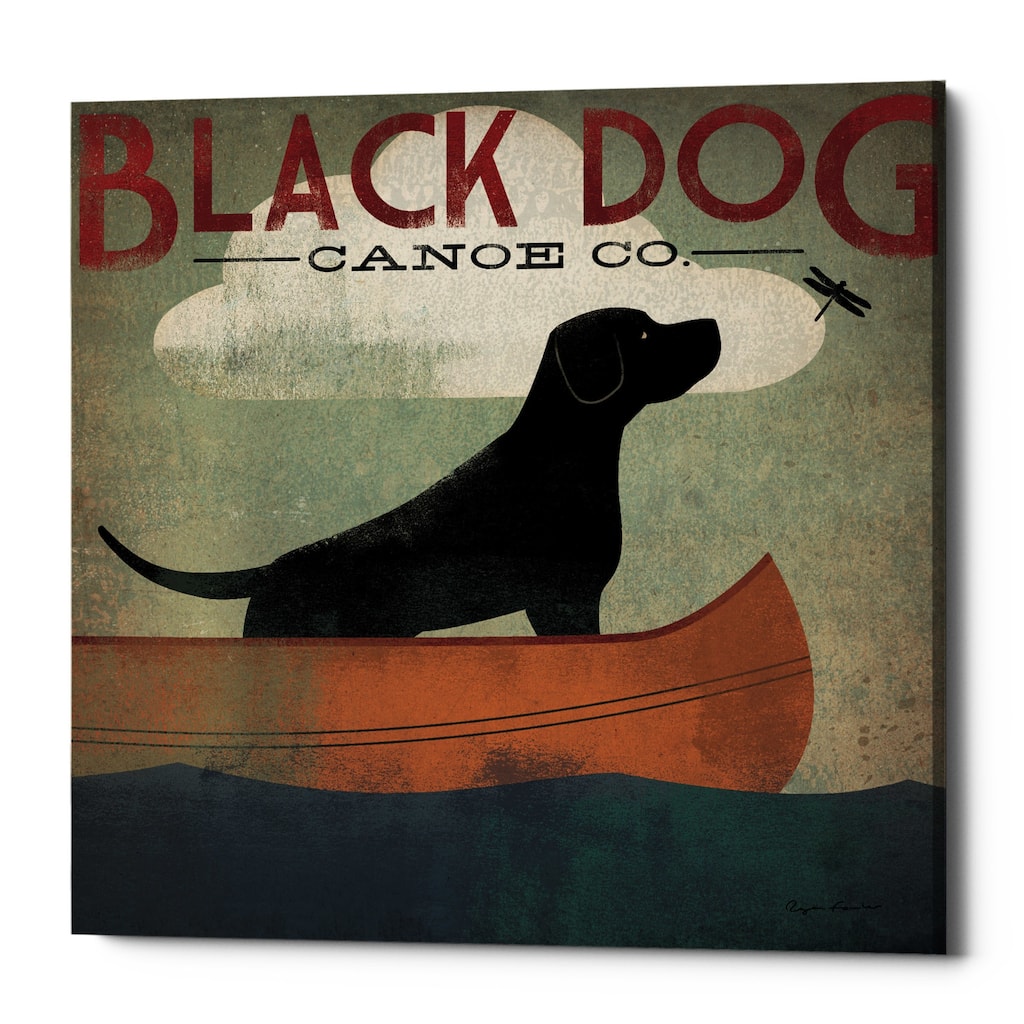 Epic Graffiti 'Black Dog Canoe' by Ryan Fowler, Giclee Canvas Wall Art
