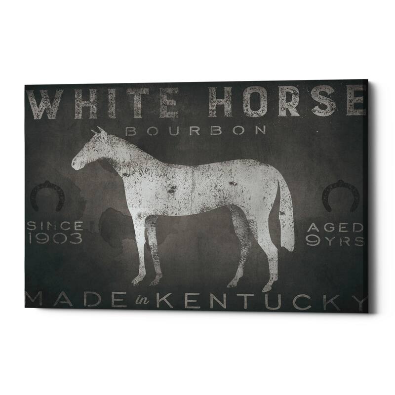 Carbon Loft 'White Horse with Words' by Ryan Fowler on Giclee Canvas