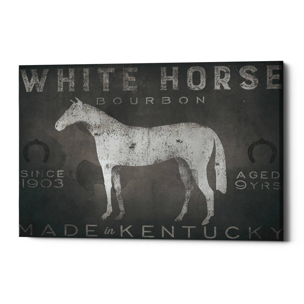 Carbon Loft 'White Horse with Words' by Ryan Fowler on Giclee Canvas