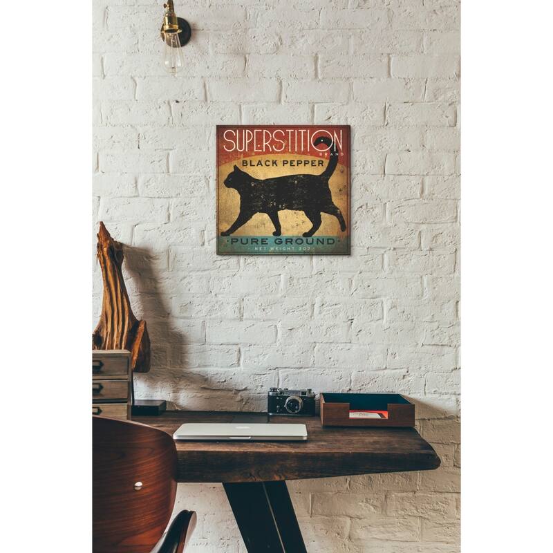 Epic Graffiti 'Superstition Black Pepper Cat' by Ryan Fowler, Giclee Canvas Wall Art