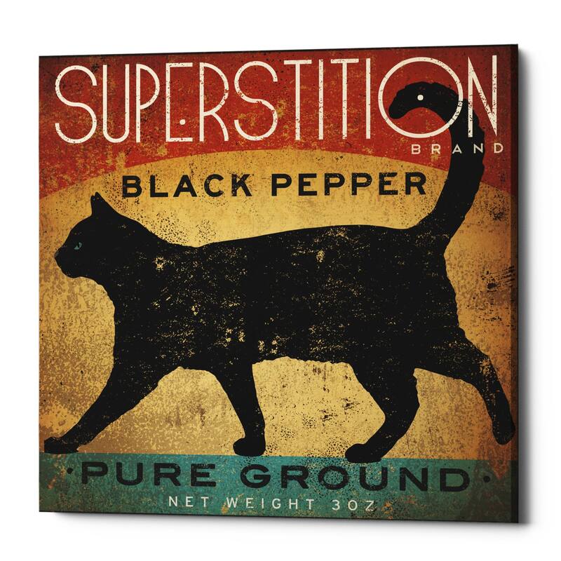 Epic Graffiti 'Superstition Black Pepper Cat' by Ryan Fowler, Giclee Canvas Wall Art