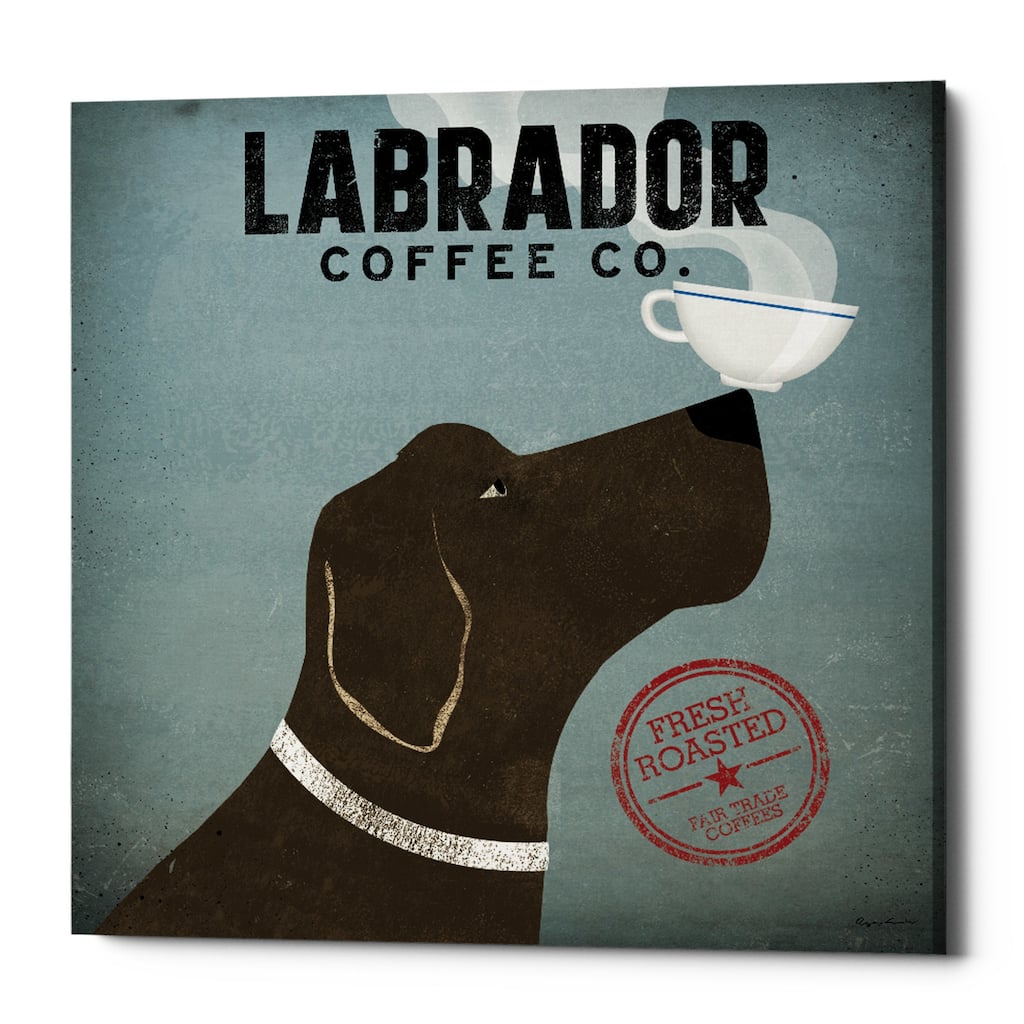Epic Graffiti 'Labrador Coffee Co' by Ryan Fowler, Giclee Canvas Wall Art