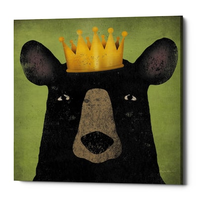 Epic Graffiti 'The Black Bear with Crown' by Ryan Fowler, Giclee Canvas Wall Art