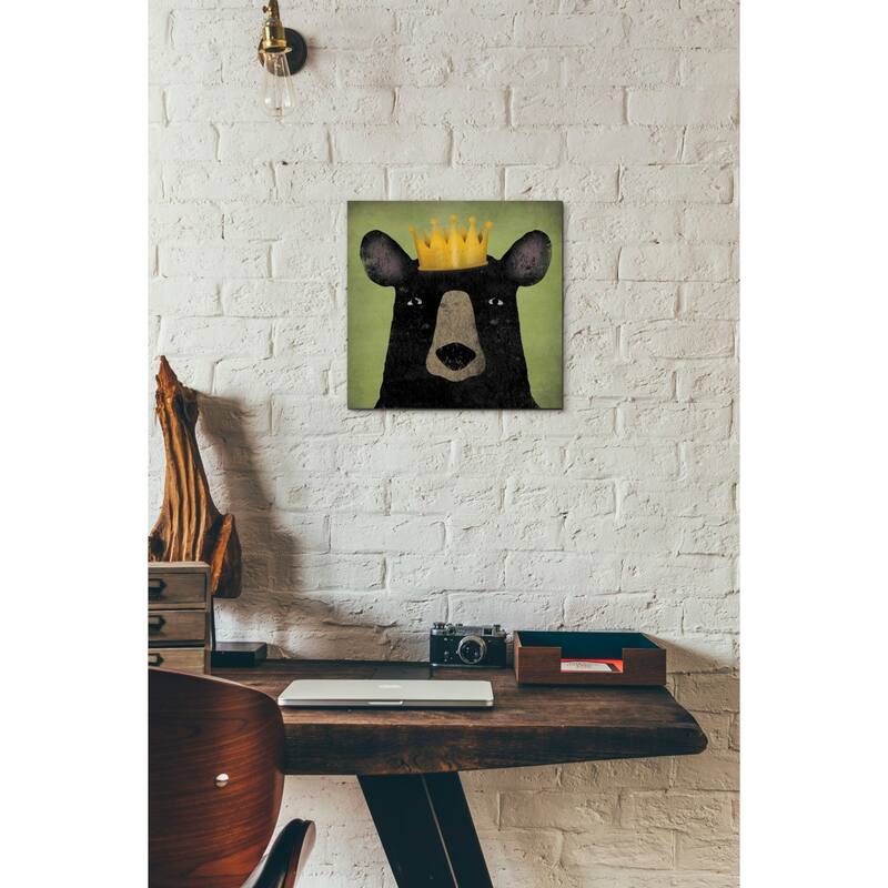 Epic Graffiti 'The Black Bear with Crown' by Ryan Fowler, Giclee Canvas Wall Art
