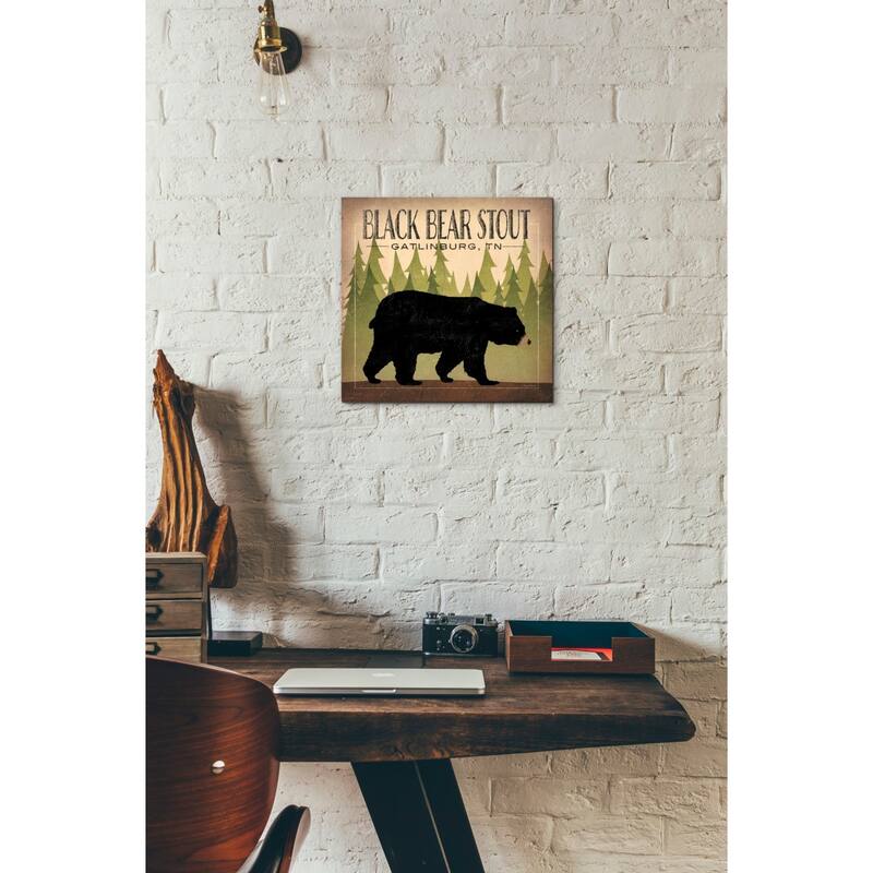 Epic Graffiti 'Take a Hike Bear Black Bear Stout' by Ryan Fowler, Giclee Canvas Wall Art
