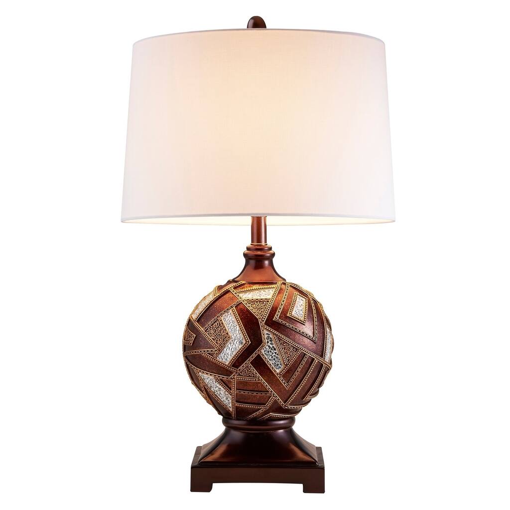 29.75"H Polymosaic Table Lamp - Oak
