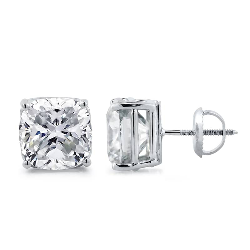 Auriya 10ct Solitaire Cushion-Cut Moissanite Stud Earrings 14k Gold