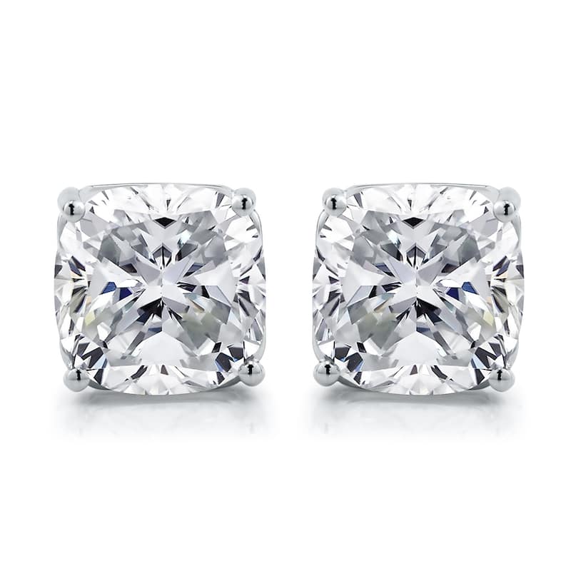 Auriya 10ct Solitaire Cushion-Cut Moissanite Stud Earrings 14k Gold