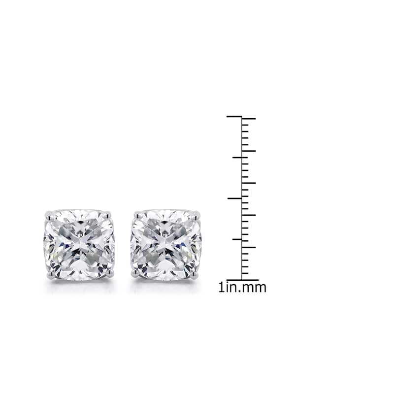 Auriya 10ct Solitaire Cushion-Cut Moissanite Stud Earrings 14k Gold