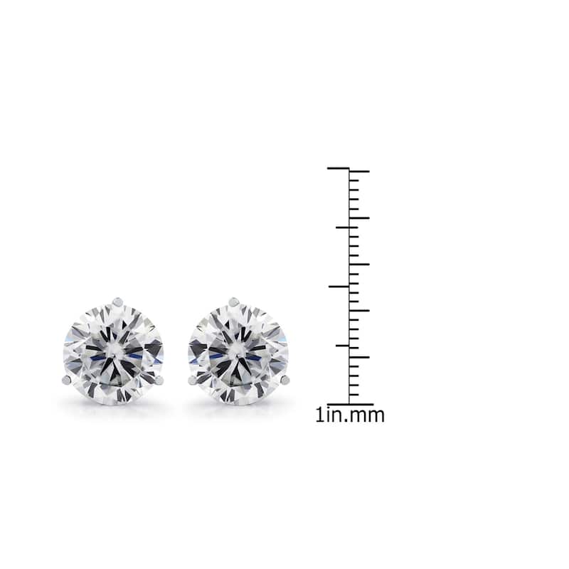 Auriya Round 10 Carat GTW Moissanite Stud Earrings 14k Gold