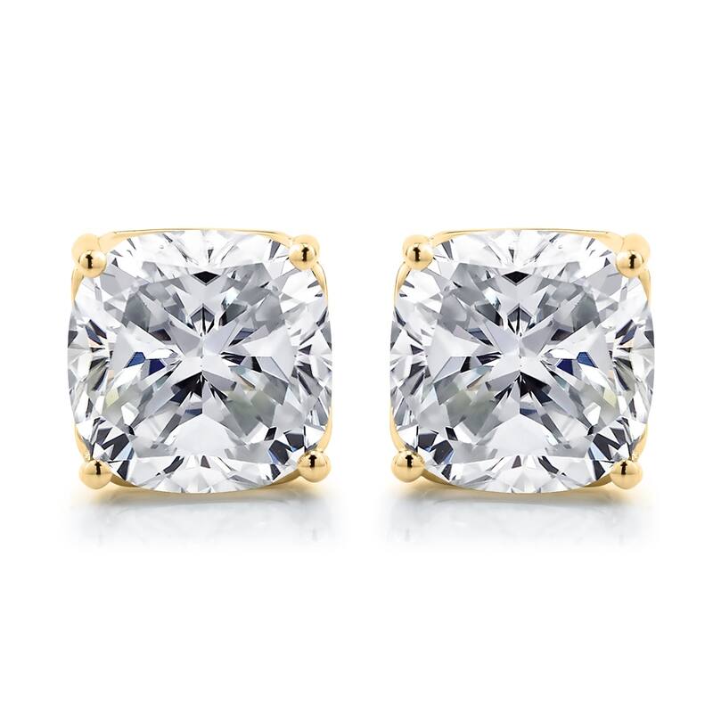 Auriya 10 Carat GTW Cushion Cut Moissanite Stud Earrings 14k Gold
