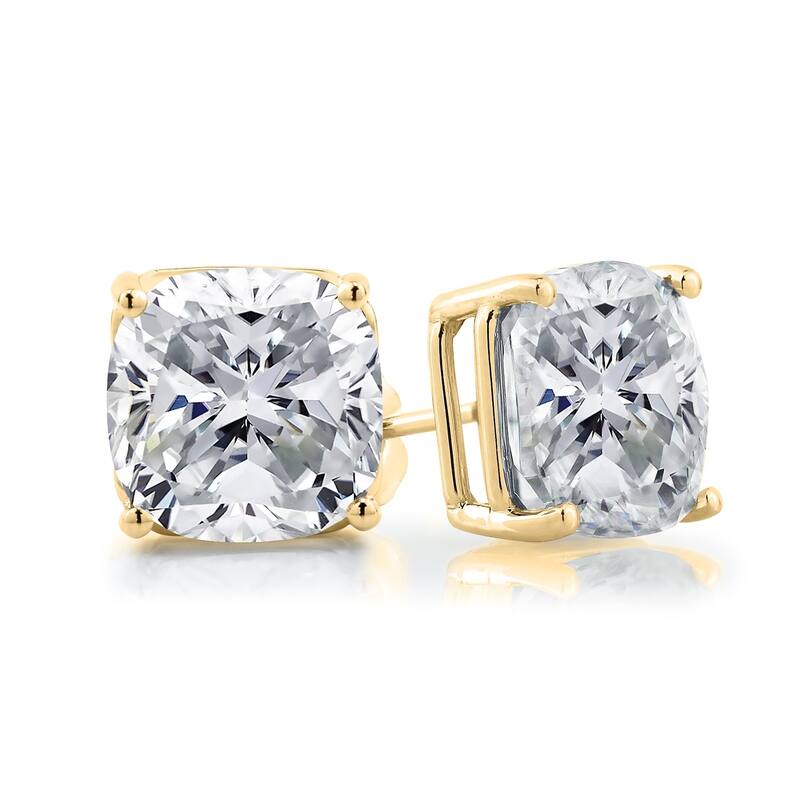 Auriya 10 Carat GTW Cushion Cut Moissanite Stud Earrings 14k Gold
