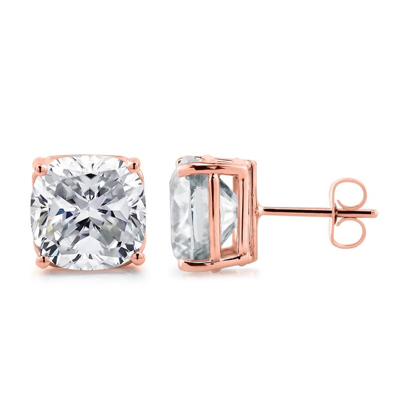 Auriya 10 Carat GTW Cushion Cut Moissanite Stud Earrings 14k Gold