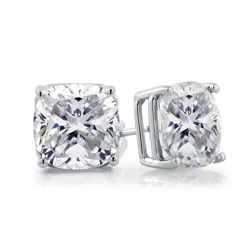Auriya 10 Carat GTW Cushion Cut Moissanite Stud Earrings 14k Gold