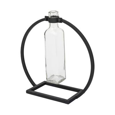 Monica Black Metal Glass Bottle Vase (Tall)