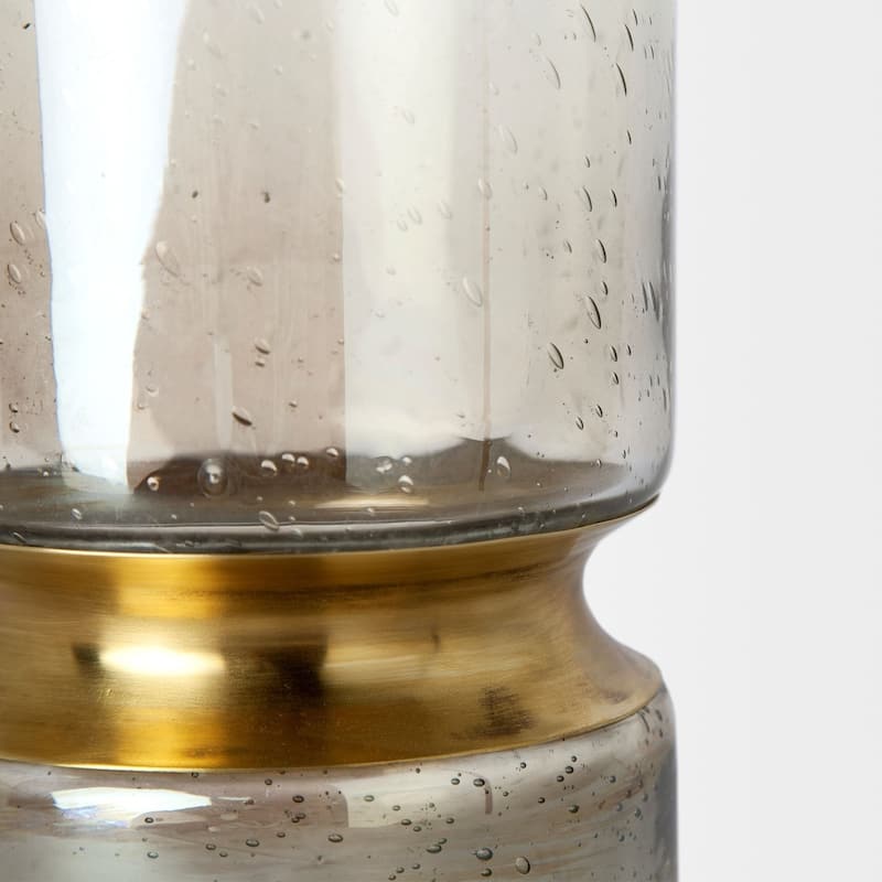 Adriatic Brushed Gold Metal & Glass Vase (Small) - Small