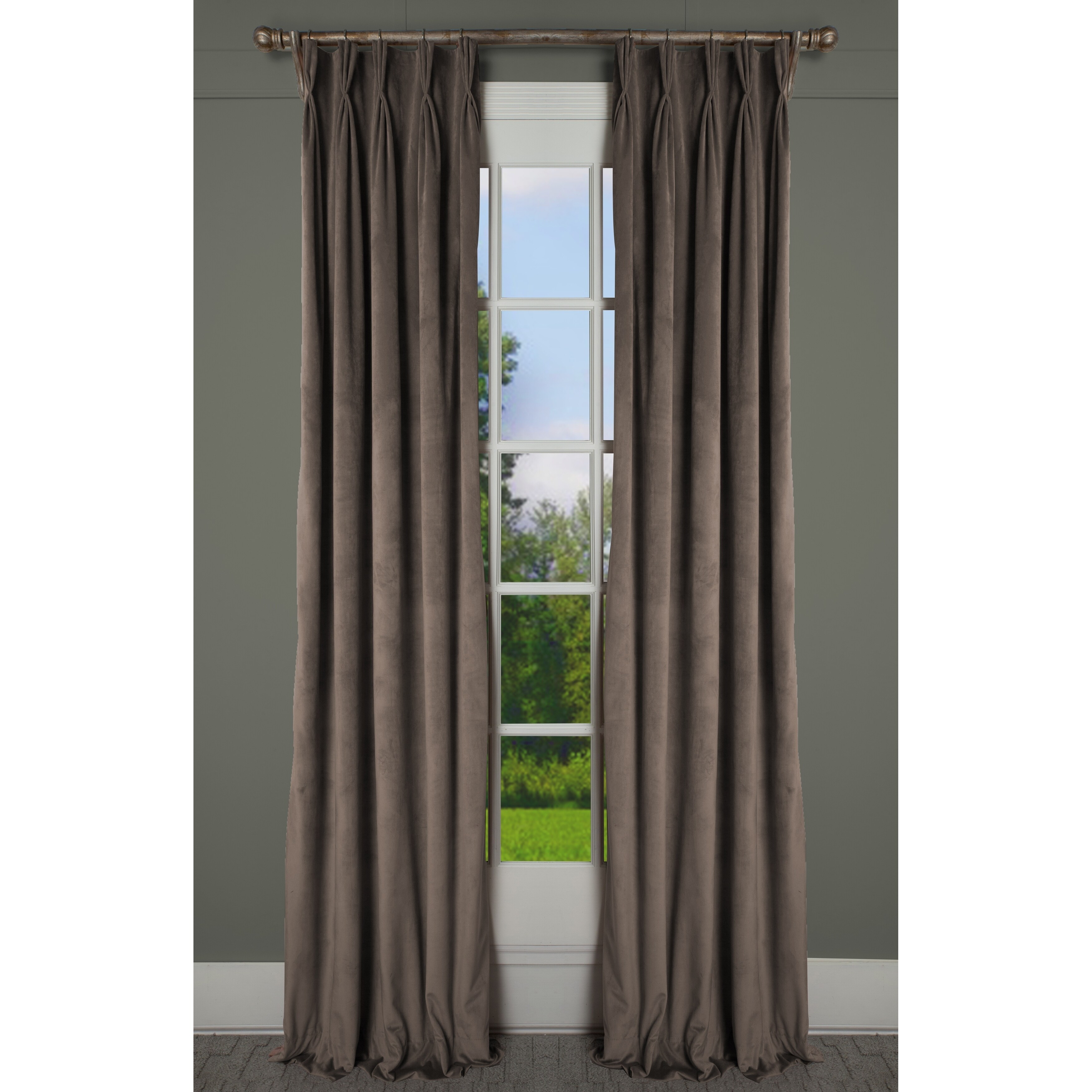 Shop Rt Dressings Milan Bronze Luxurious Velvet Pinch Pleat Single