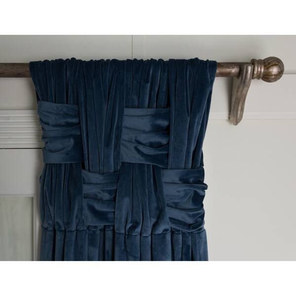 Shop Rt Dressings Chelsea Milan Lapis Blue Velvet Single Curtain