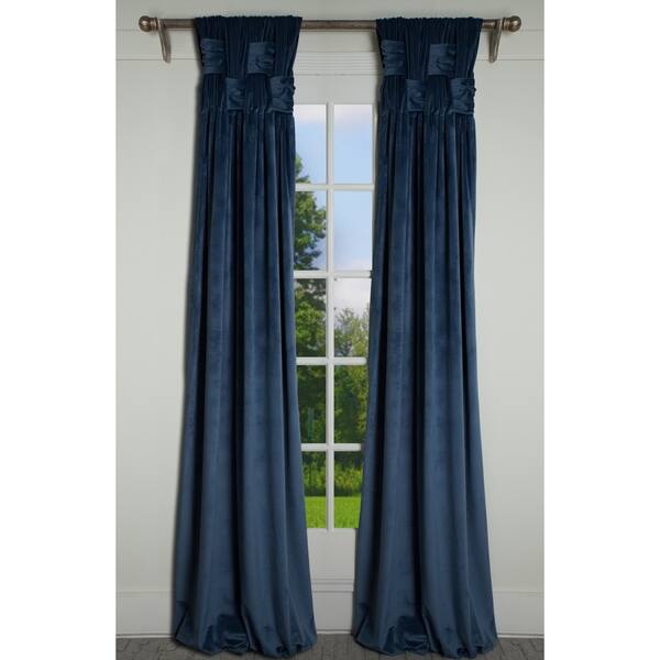 Shop Rt Dressings Chelsea Milan Lapis Blue Velvet Single Curtain